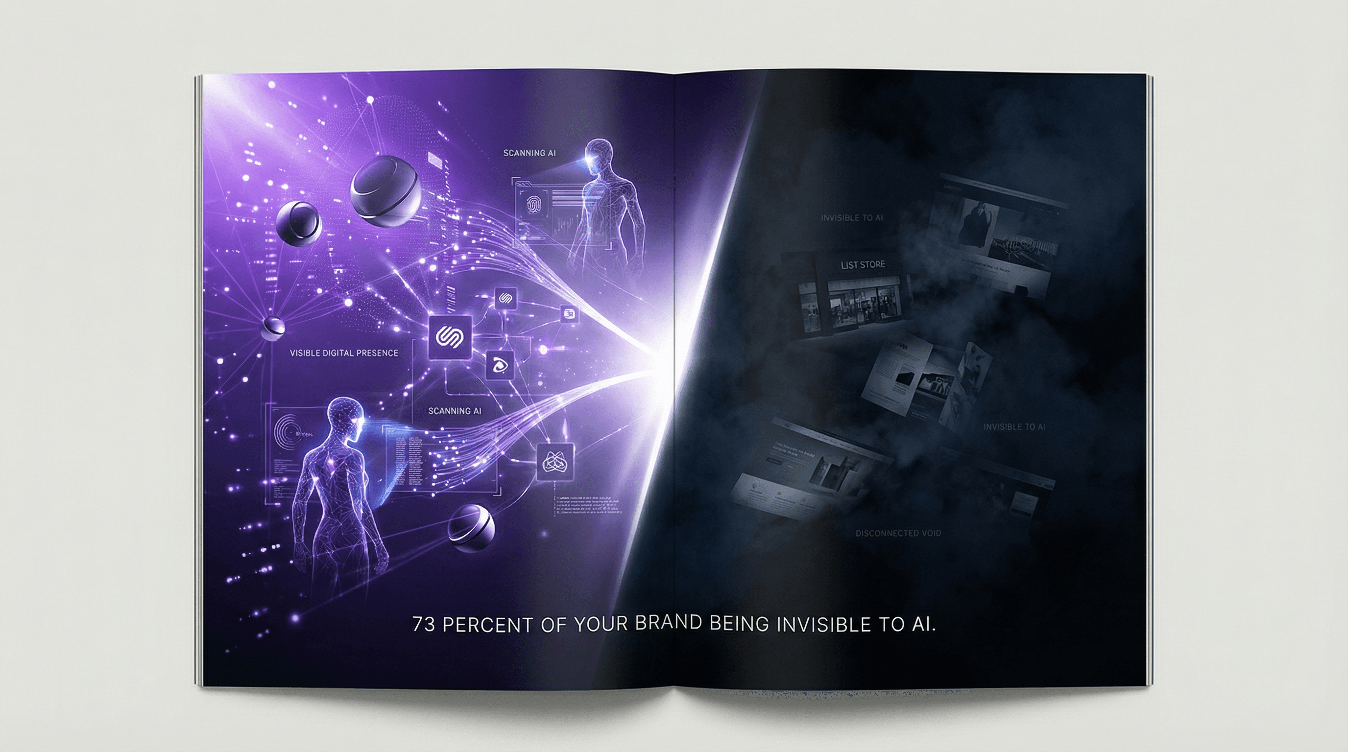 Dark grid with a purple signal line breaking through